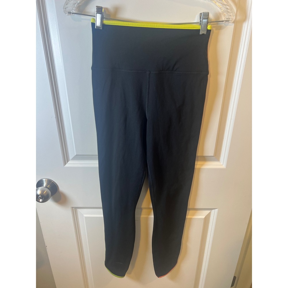 Spiritual‎ Gangster Womens Leggings Neon Side Stripe Black Size S